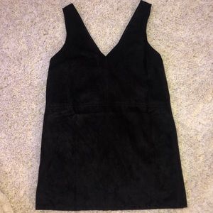 Paperbag Black Suede Dress